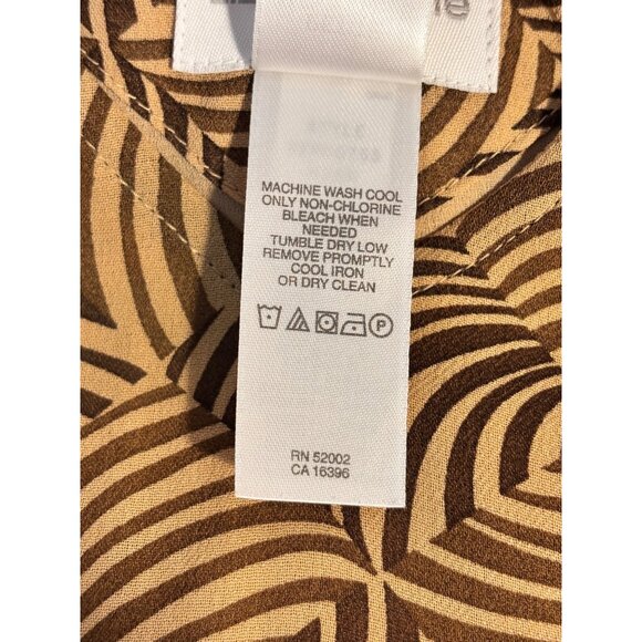 Liz Claiborne Brown & Tan Swirl Women's S/M Pet Top & Skirt Set Asymmetrical Hem - Picture 12 of 14